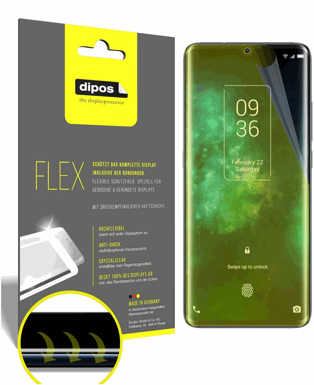2x Full Cover Screen Protector for TCL 10 Pro – Covers Curved Edges | dipos