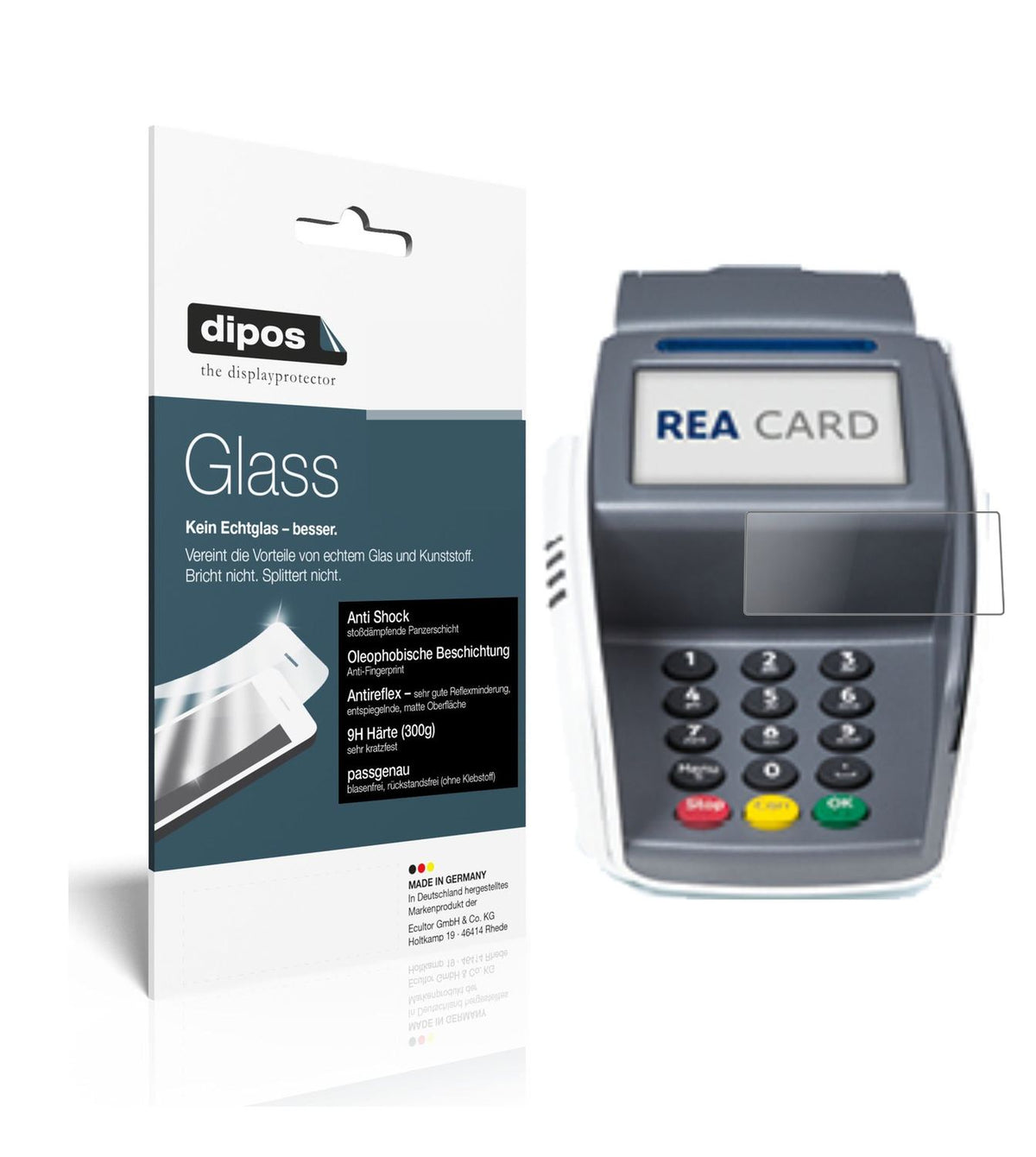 Matte Displayschutzfolie von dipos passend für REA CARD T7 pro, 9H kratzfest und blasenfrei montiert