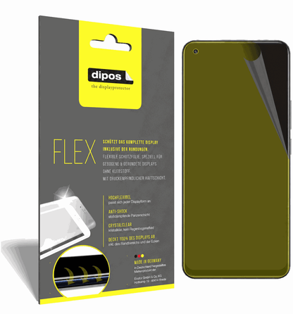 2x Screen Protector for Realme 8s Protective Film covers 100% dipos Flex