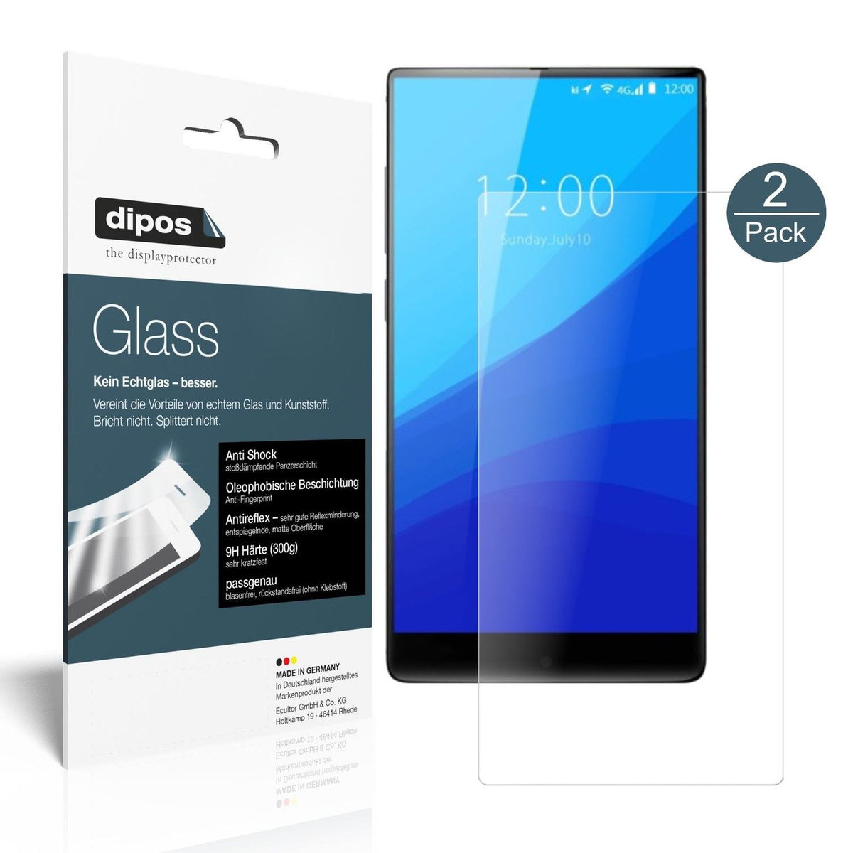 2x Screen Protector for Umidigi Crystal matte Flexible Glass 9H dipos