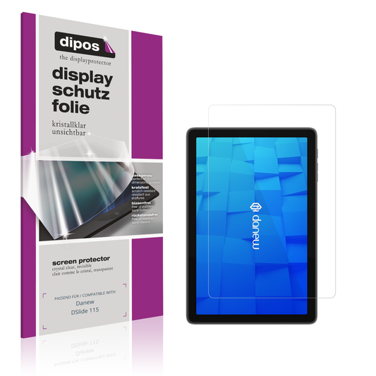 Klare Displayschutzfolie von dipos passend für Danew DSlide 115, präziser Zuschnitt und blasenfrei montiert