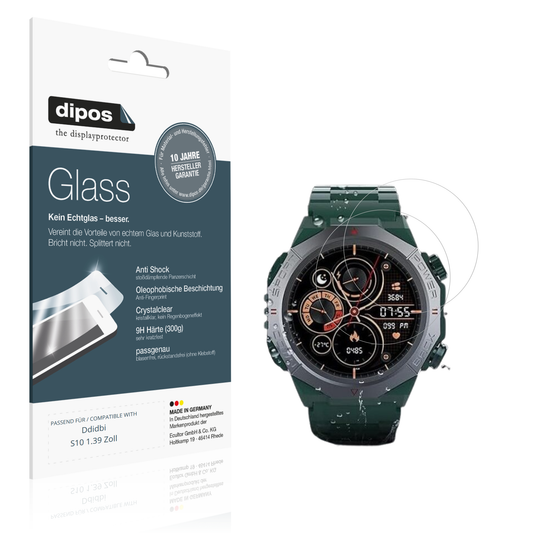 Klare Displayschutzfolie von dipos passend für Ddidbi S10 1.39 Zoll, 9H kratzfest und blasenfrei montiert