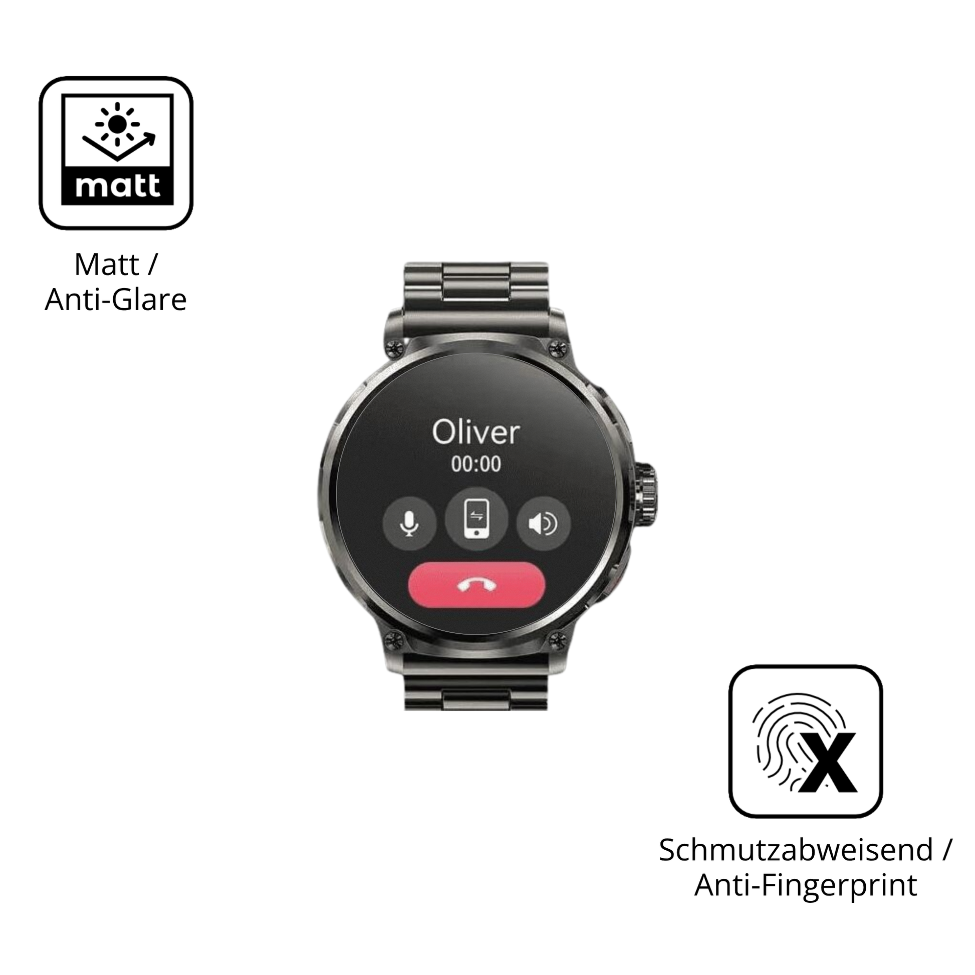 Dünne und entspiegelnde Folie passend zugeschnitten für Deedlite Zeus 1.85 Zoll