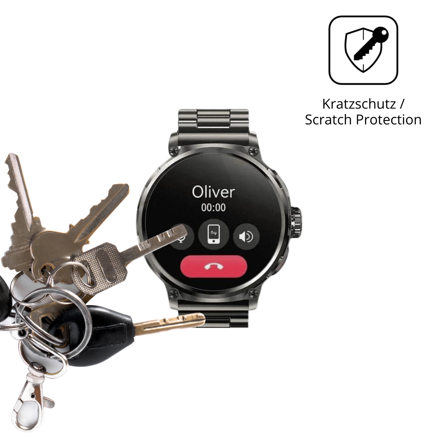 Schutz gegen Kratzer auf dem Deedlite Zeus 1.85 Zoll Glas durch Schlüssel oder Ähnliches