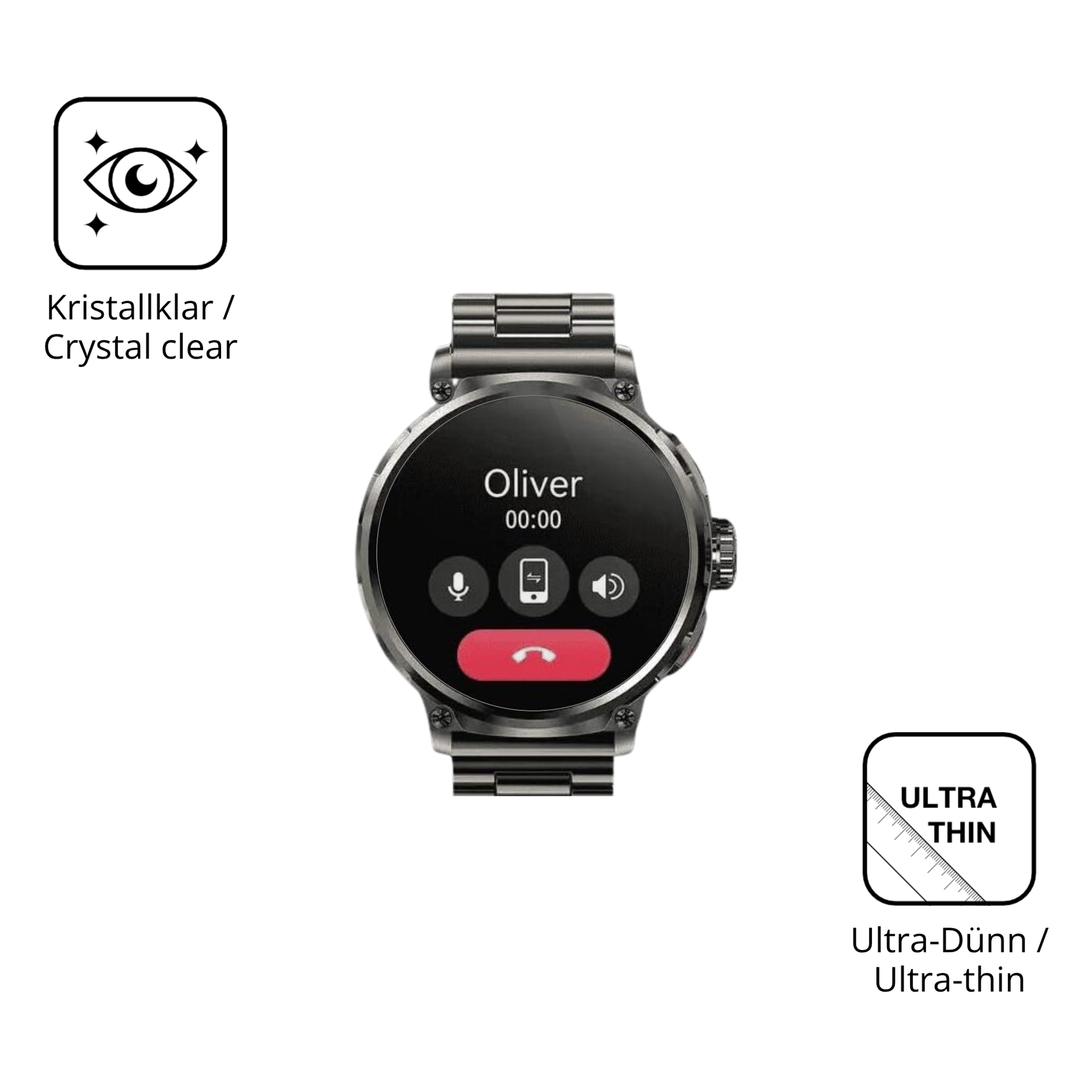 Dünne und klare Folie passend zugeschnitten für Deedlite Zeus 1.85 Zoll