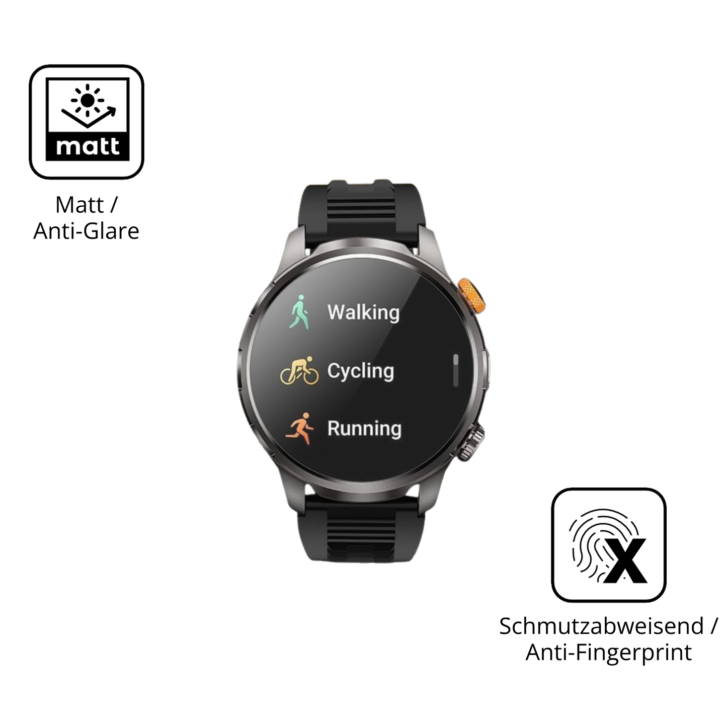 2x 9H Schutzfolie matt für Dekelife AK90 1.91 Zoll Panzerfolie