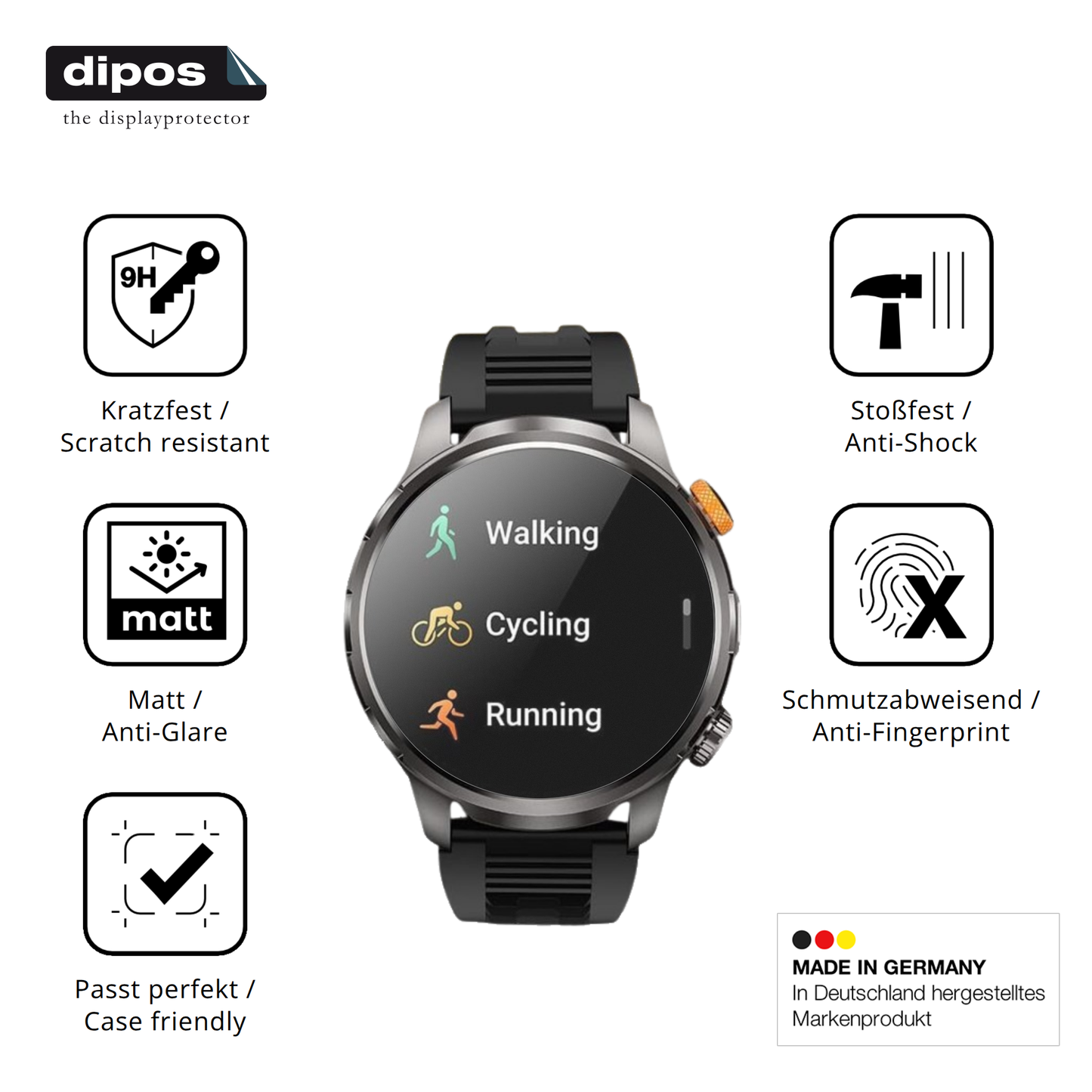 2x 9H Schutzfolie matt für Dekelife AK90 1.91 Zoll Panzerfolie