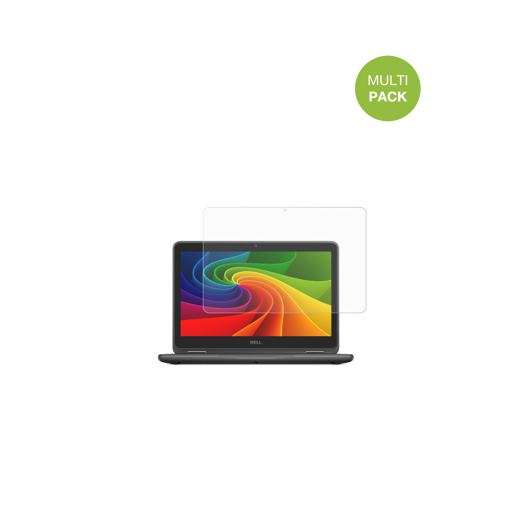 DellLatitude 3120 mit aufgebrachter dipos Displayschutzfolie, die lästige Fingerabdrücke minimiert