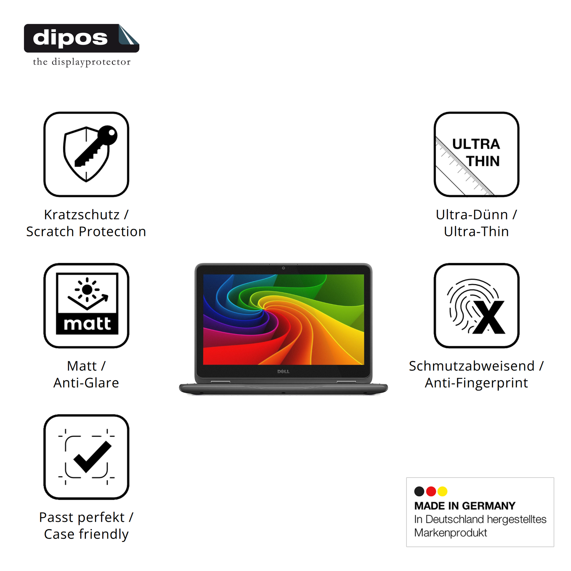 Displayschutz hergestellt in Deutschland, höchste Qualität made in Germany