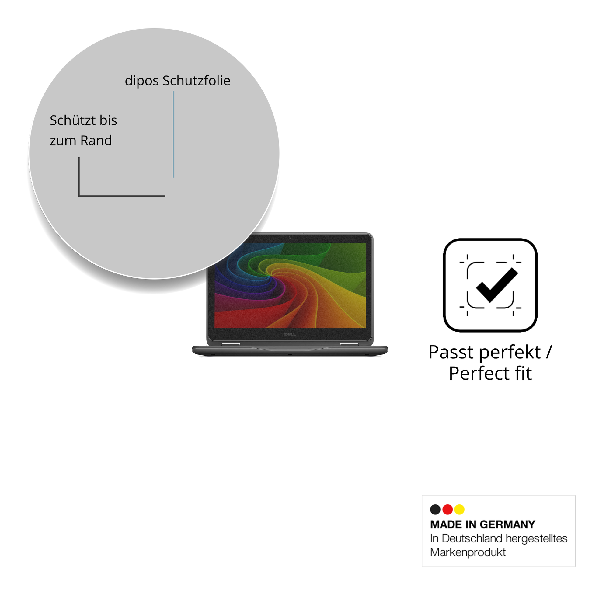 Schutz gegen Kratzer auf dem Dell Latitude 3120 Glas durch Schlüssel oder Ähnliches