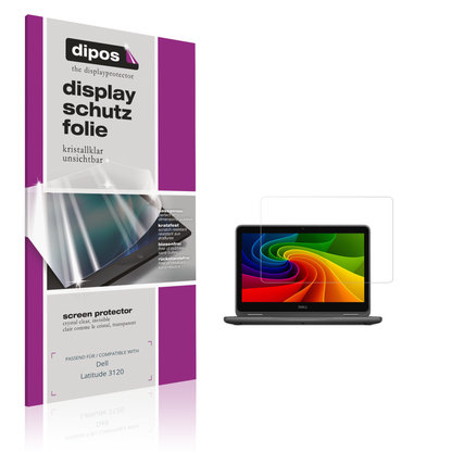 Klare Displayschutzfolie von dipos passend für Dell Latitude 3120, präziser Zuschnitt und blasenfrei montiert