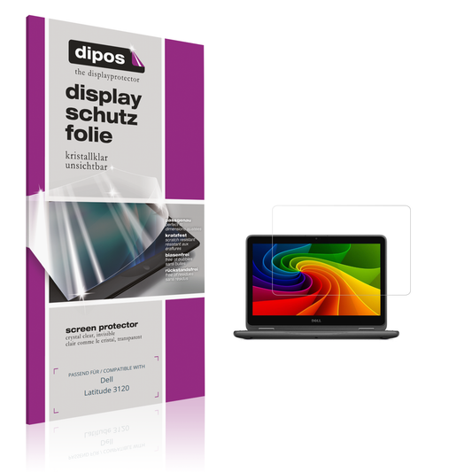 Klare Displayschutzfolie von dipos passend für Dell Latitude 3120, präziser Zuschnitt und blasenfrei montiert