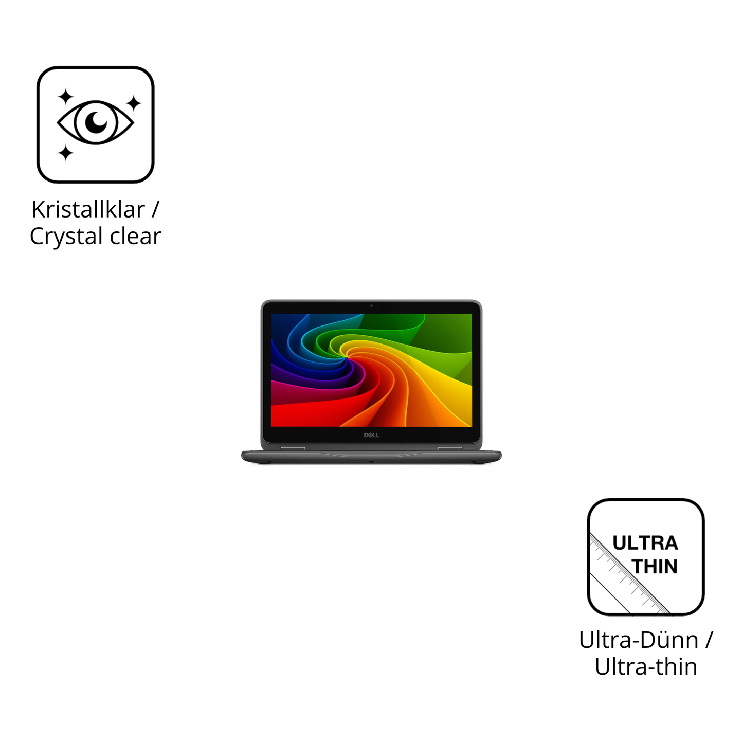 Dünne und klare Folie passend zugeschnitten für Dell Latitude 3120