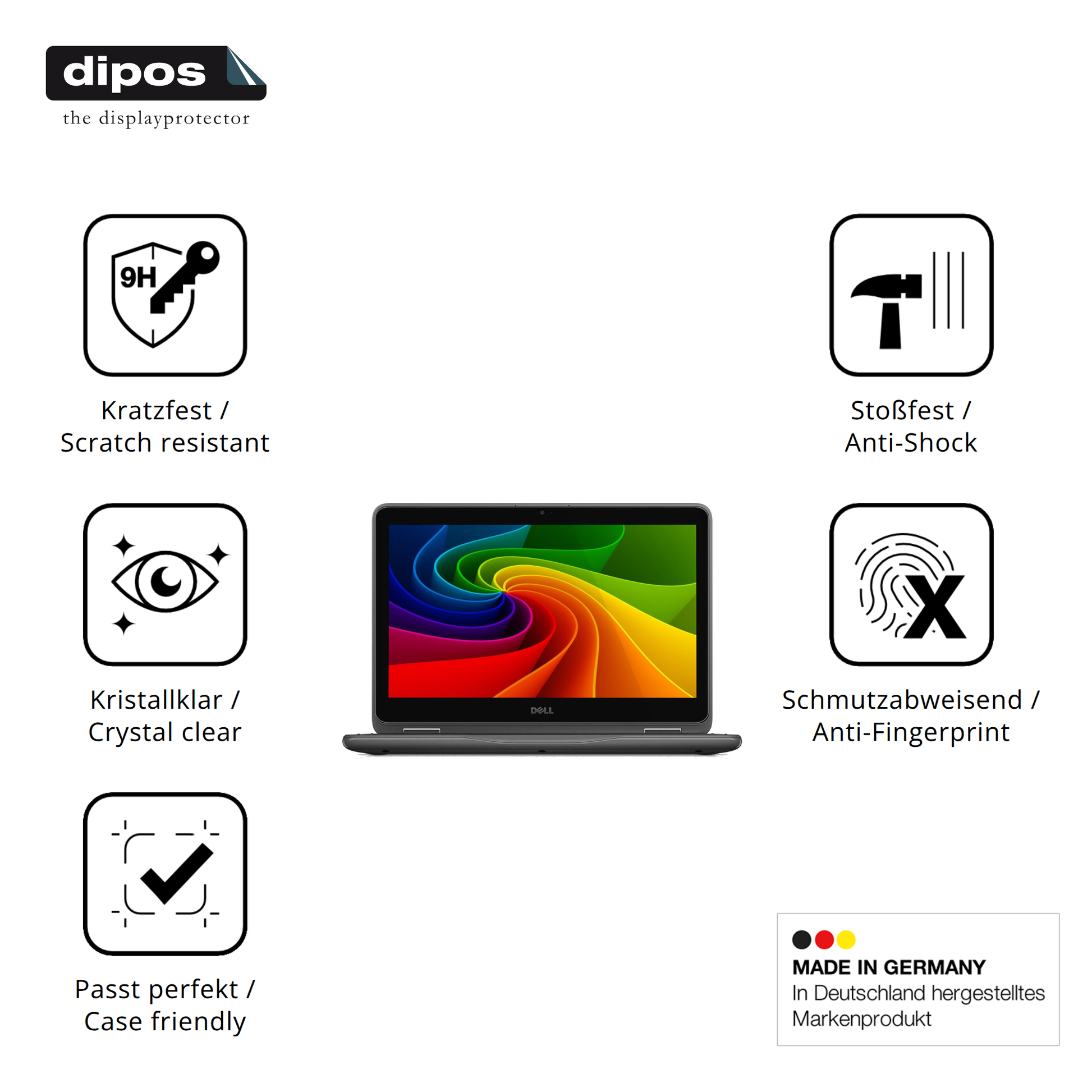 Displayschutz hergestellt in Deutschland, höchste Qualität made in Germany