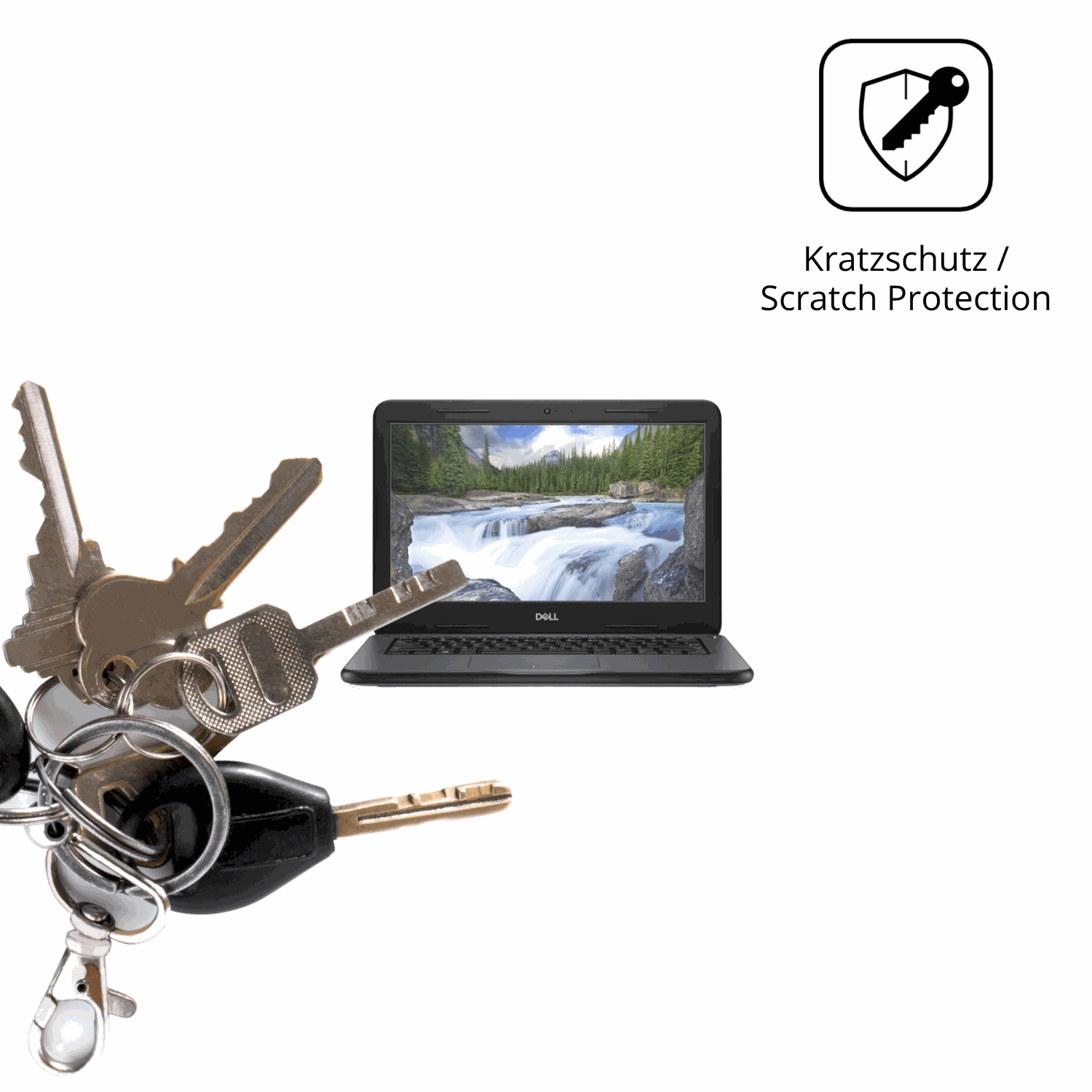 Schutz gegen Kratzer auf dem Dell Latitude 3310 Glas durch Schlüssel oder Ähnliches