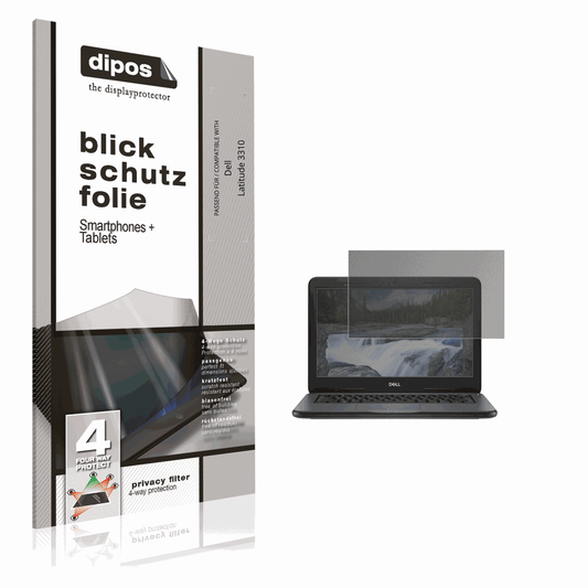Blickschutzfolie von dipos passend für Dell Latitude 3310, präziser Zuschnitt und blasenfrei montiert