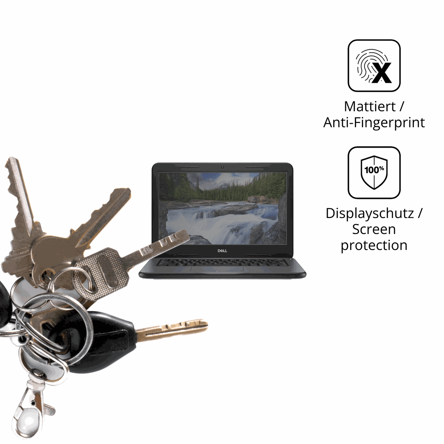 dipos Displayschutz für Dell Latitude 3310, mattierte Oberfläche, Blickschutzfilter und perfekter Passform