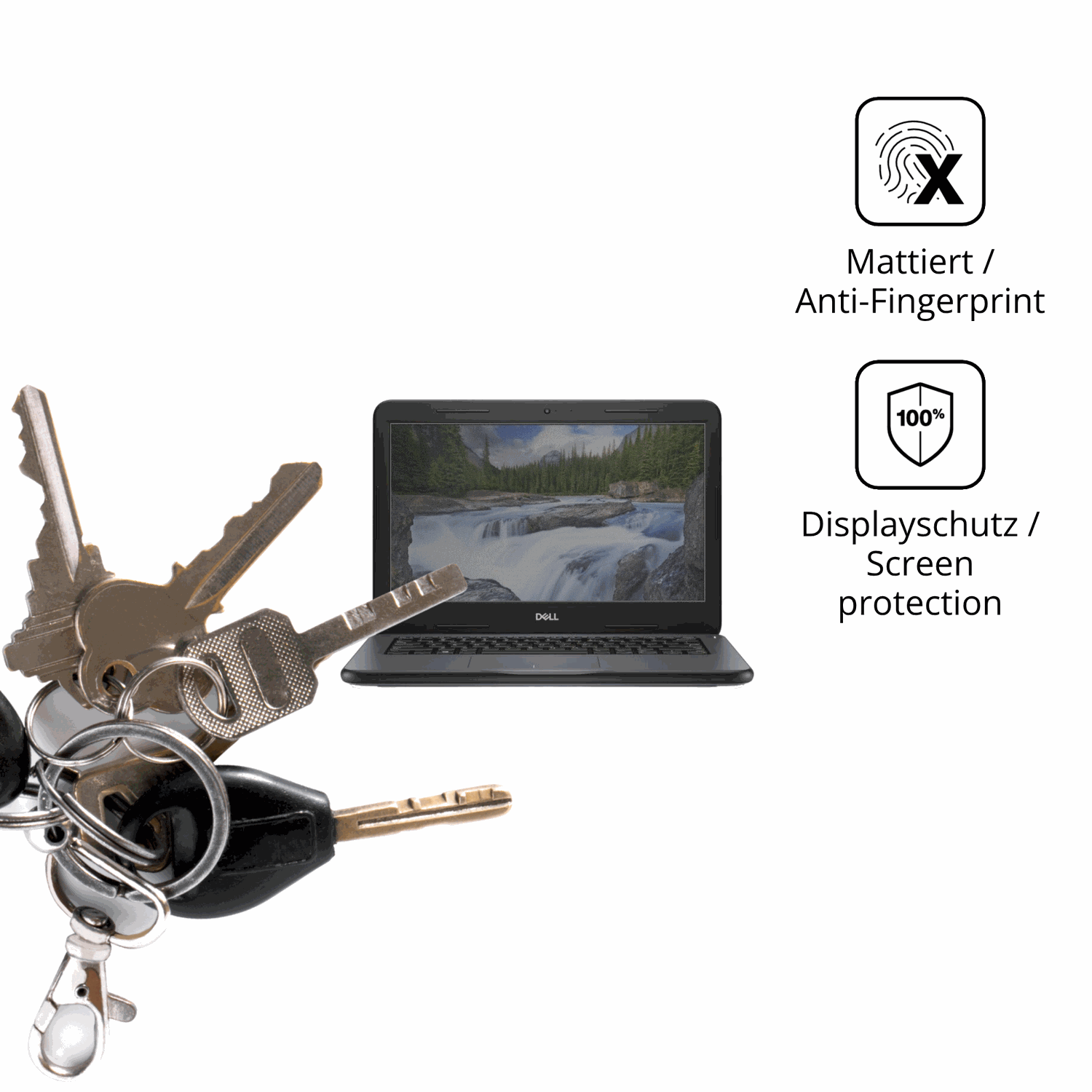 dipos Displayschutz für Dell Latitude 3310, mattierte Oberfläche, Blickschutzfilter und perfekter Passform