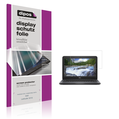 Klare Displayschutzfolie von dipos passend für Dell Latitude 3310, präziser Zuschnitt und blasenfrei montiert