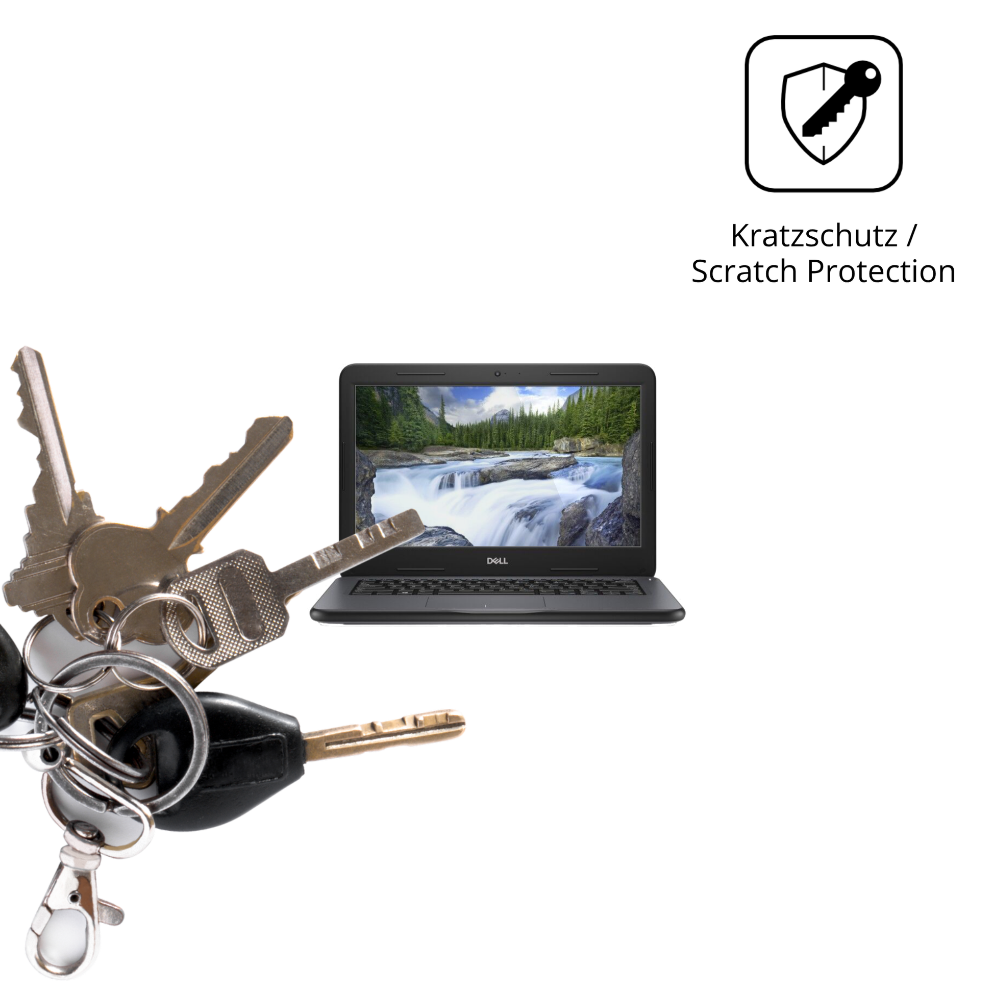 Schutz gegen Kratzer auf dem Dell Latitude 3310 Glas durch Schlüssel oder Ähnliches
