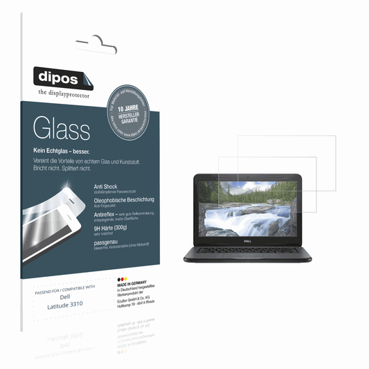 Matte Displayschutzfolie von dipos passend für Dell Latitude 3310, 9H kratzfest und blasenfrei montiert