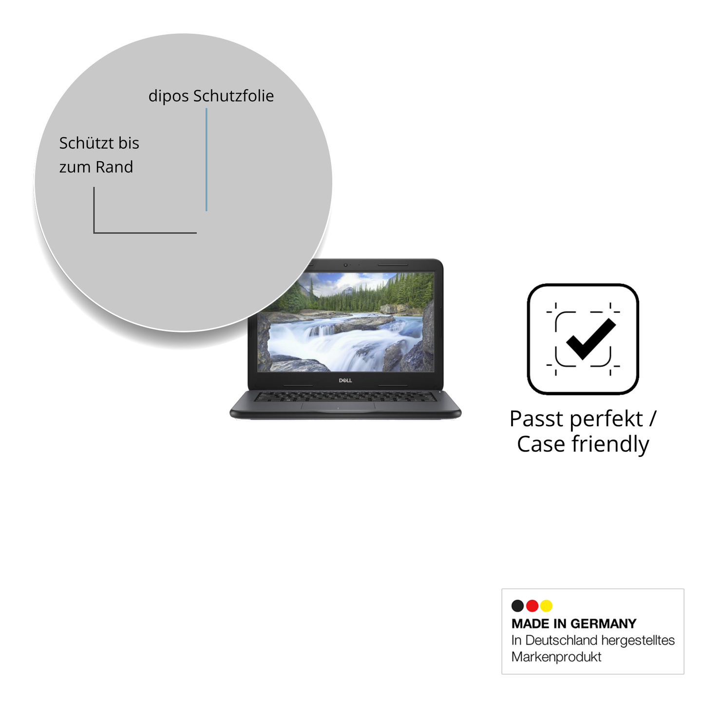 Schutzglasfolie mit optimaler Passform, zur Verwendung mit Hüllen geeignet