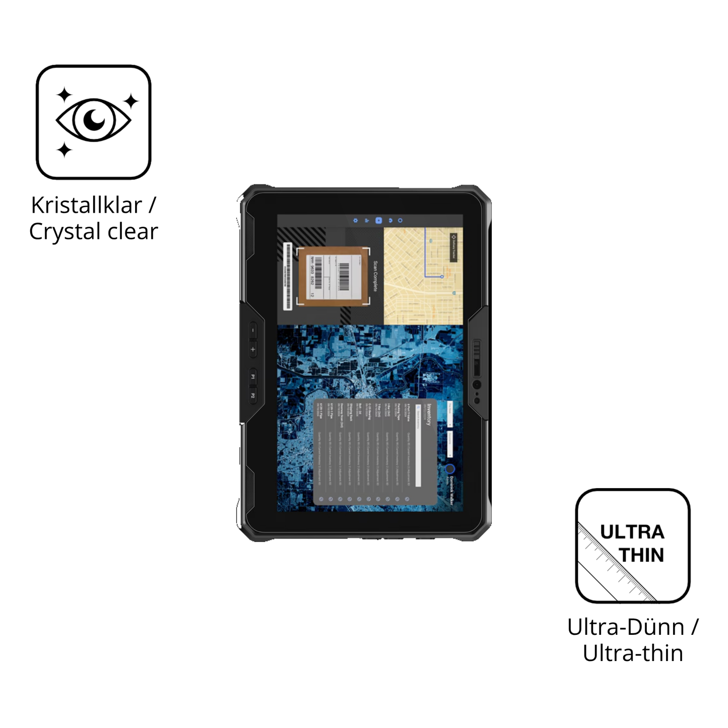 2x Schutzfolie klar für Dell Latitude 7030 Rugged Display-Schutzfolie