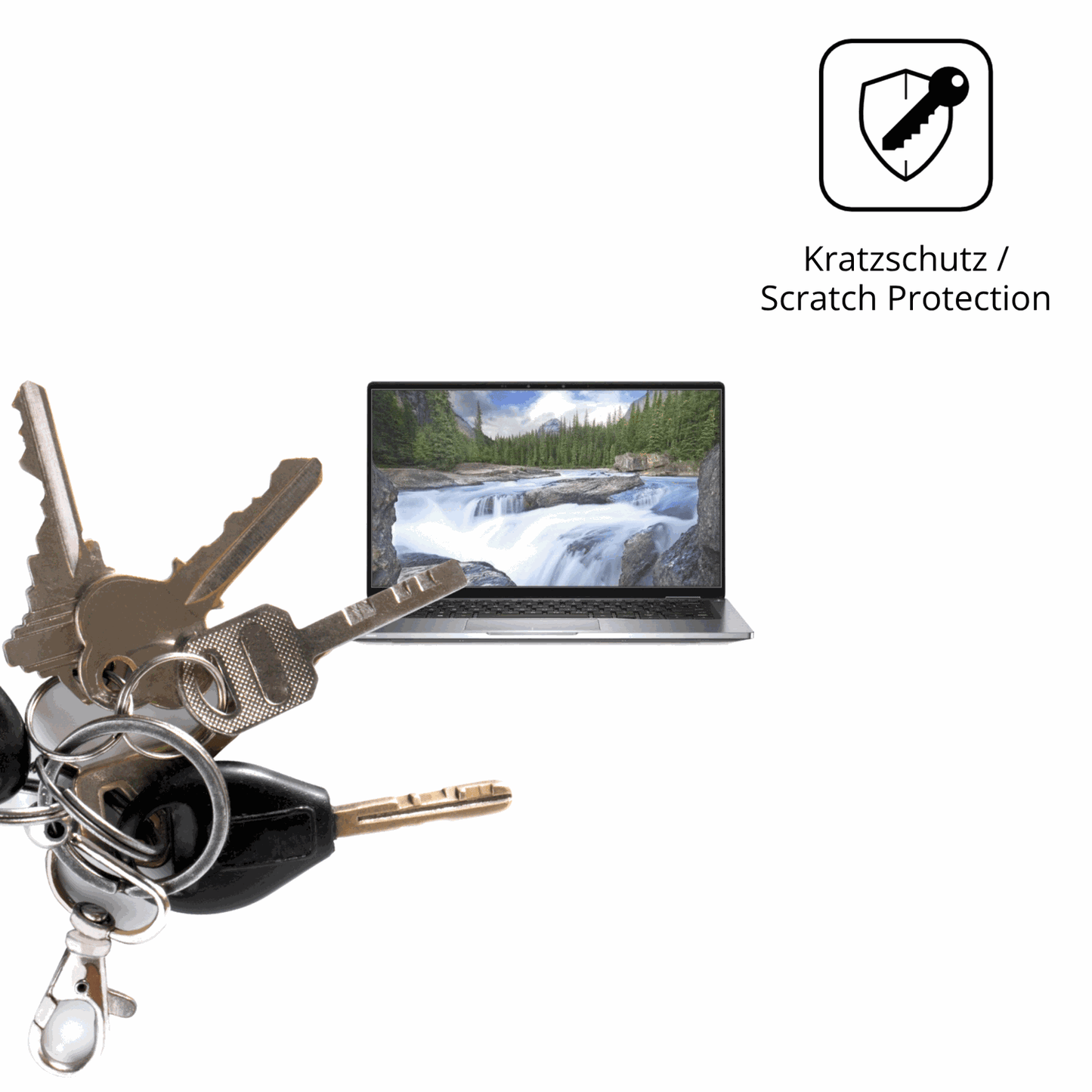 Schutz gegen Kratzer auf dem Dell Latitude 7400 2-in-1 Glas durch Schlüssel oder Ähnliches