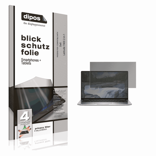 Blickschutzfolie von dipos passend für Dell Latitude 7400 2-in-1, präziser Zuschnitt und blasenfrei montiert