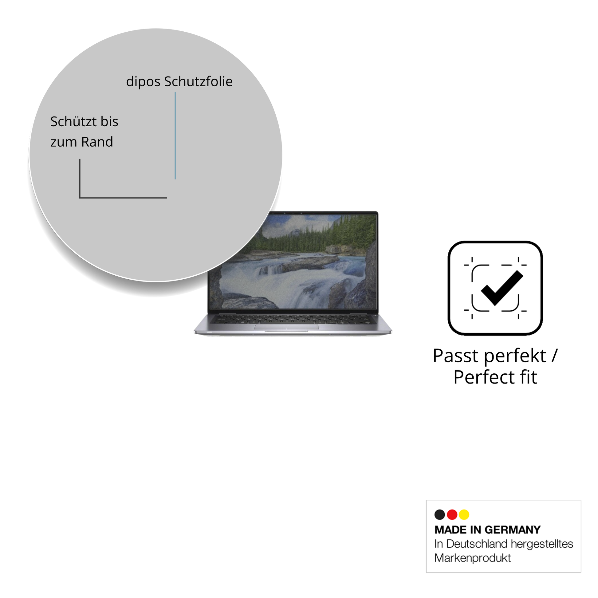Schutz gegen Kratzer auf dem Dell Latitude 7400 2-in-1 Glas durch Schlüssel oder Ähnliches