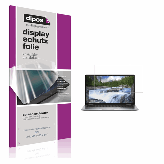Klare Displayschutzfolie von dipos passend für Dell Latitude 7400 2-in-1, präziser Zuschnitt und blasenfrei montiert