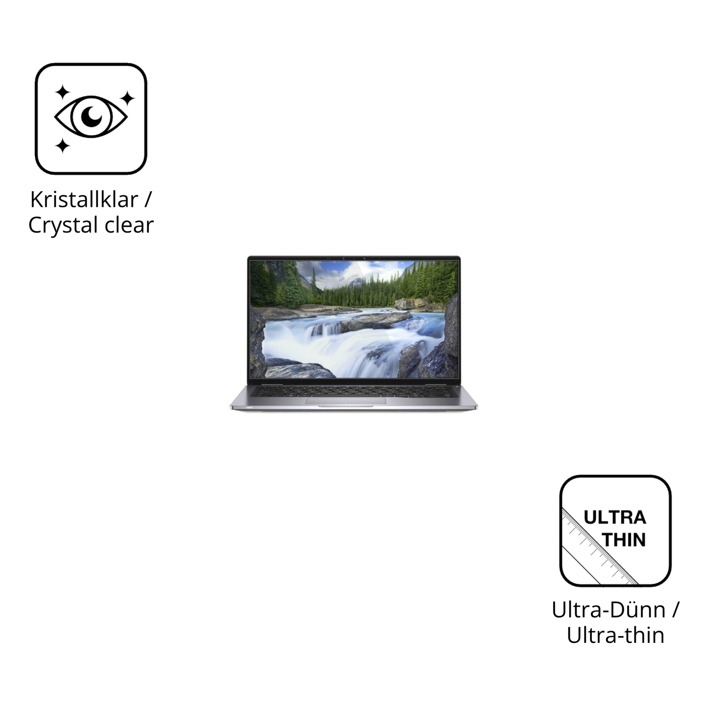 Dünne und klare Folie passend zugeschnitten für Dell Latitude 7400 2-in-1