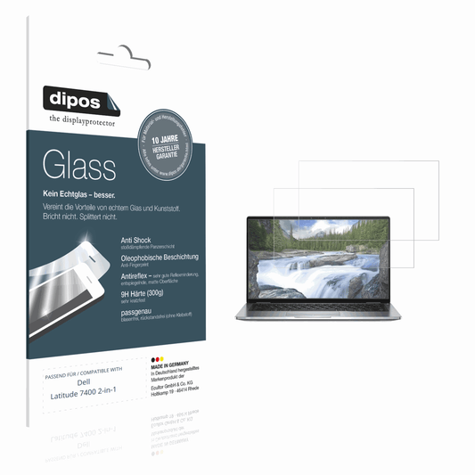 Matte Displayschutzfolie von dipos passend für Dell Latitude 7400 2-in-1, 9H kratzfest und blasenfrei montiert