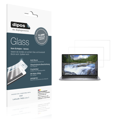 Klare Displayschutzfolie von dipos passend für Dell Latitude 7400 2-in-1, 9H kratzfest und blasenfrei montiert