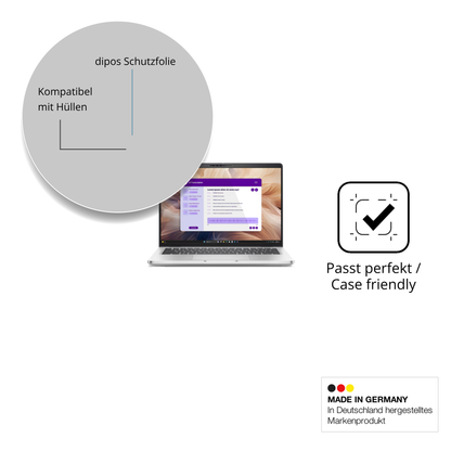 Schutzfolie mit optimaler Passform, zur Verwendung mit Hüllen geeignet