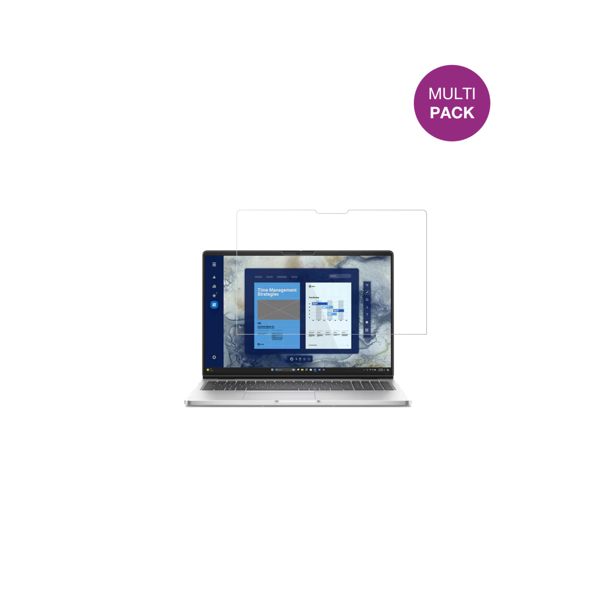 DellPro 16 PC16250 mit aufgebrachter dipos Displayschutzfolie, glasklare Darstellung ohne Einschränkungen