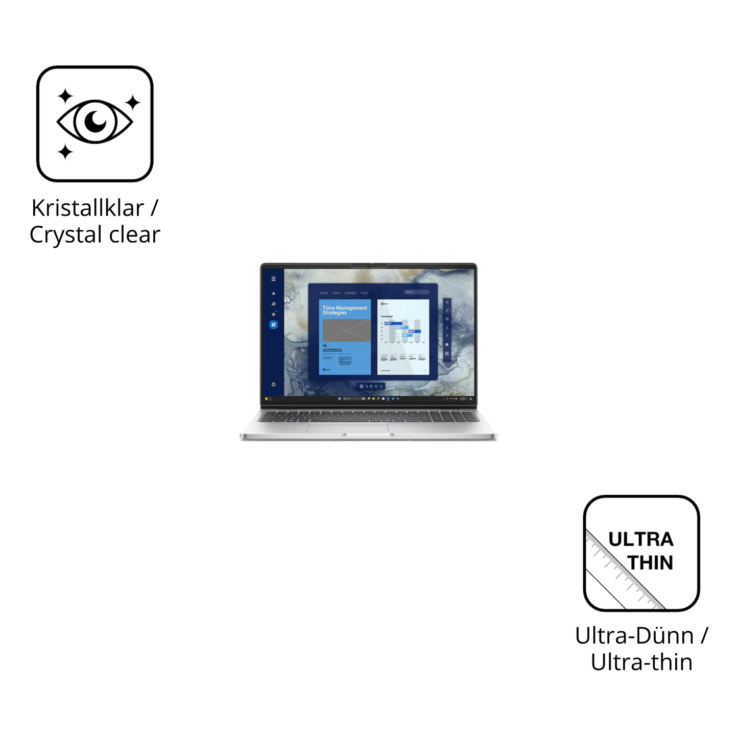 Dünne und klare Folie passend zugeschnitten für Dell Pro 16 PC16250