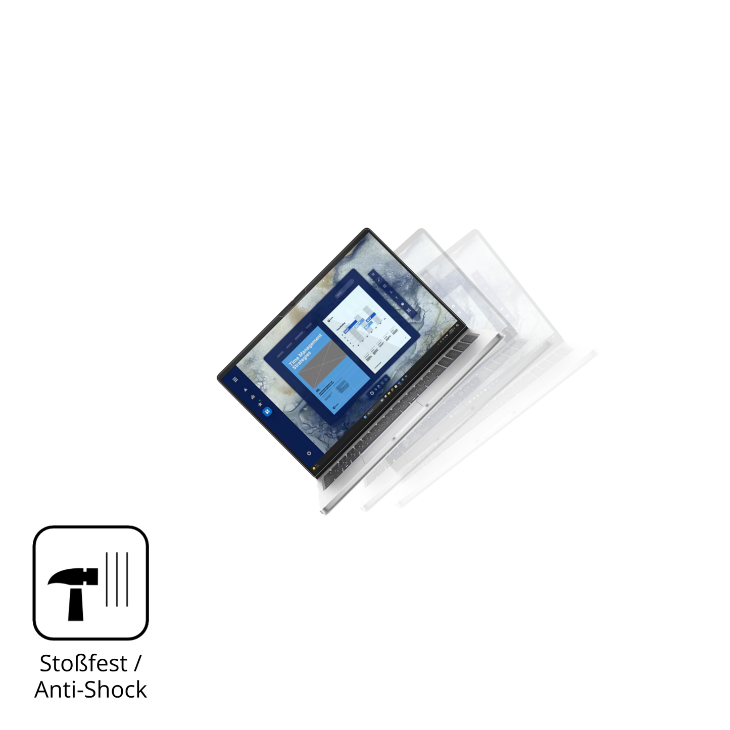 Schutz gegen Kratzer auf dem Dell Pro 16 PC16250 Glas durch Schlüssel, Stöße gegen die Tischkante oder Stürze