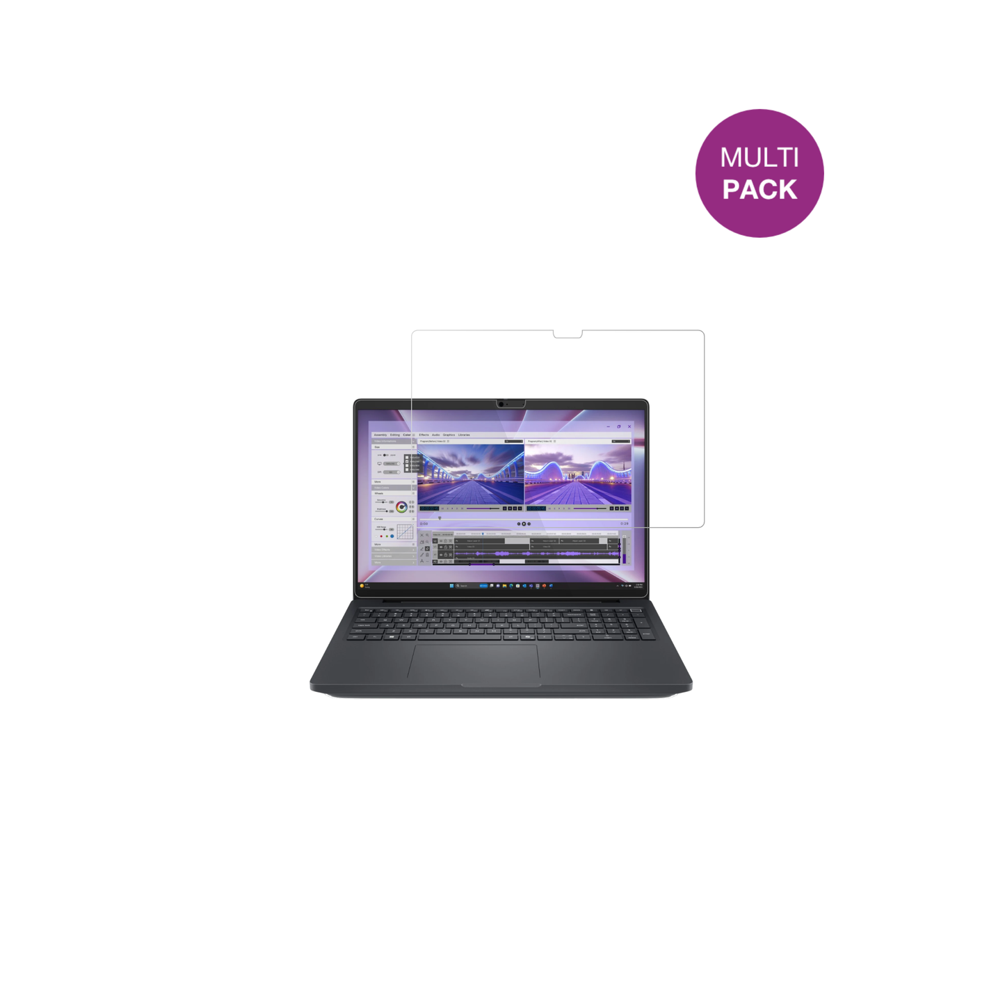 DellPro Max 16 MC16250 mit aufgebrachter dipos Displayschutzfolie, glasklare Darstellung ohne Einschränkungen