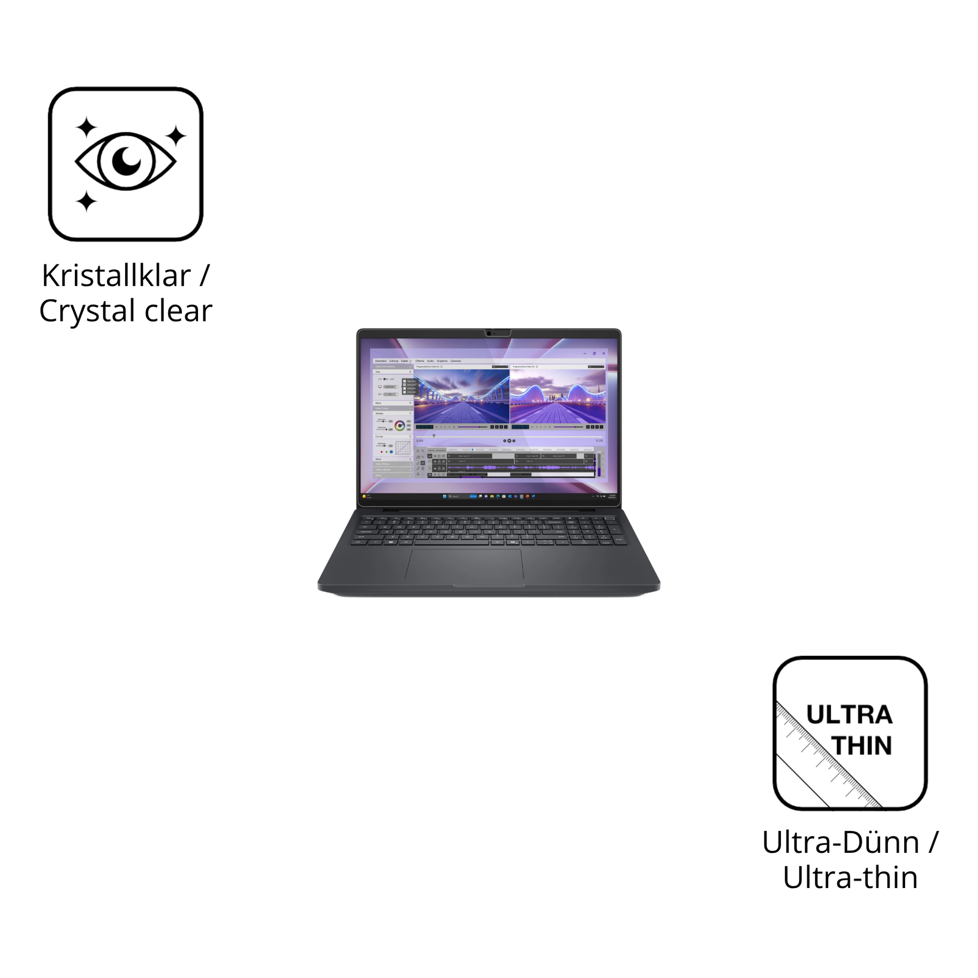 Dünne und klare Folie passend zugeschnitten für Dell Pro Max 16 MC16250