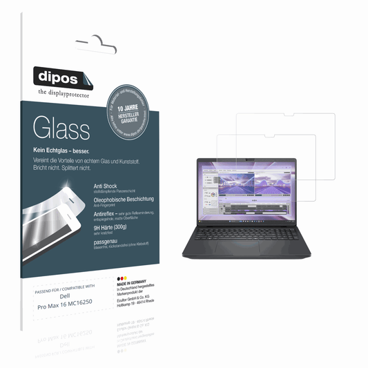 Matte Displayschutzfolie von dipos passend für Dell Pro Max 16 MC16250, 9H kratzfest und blasenfrei montiert