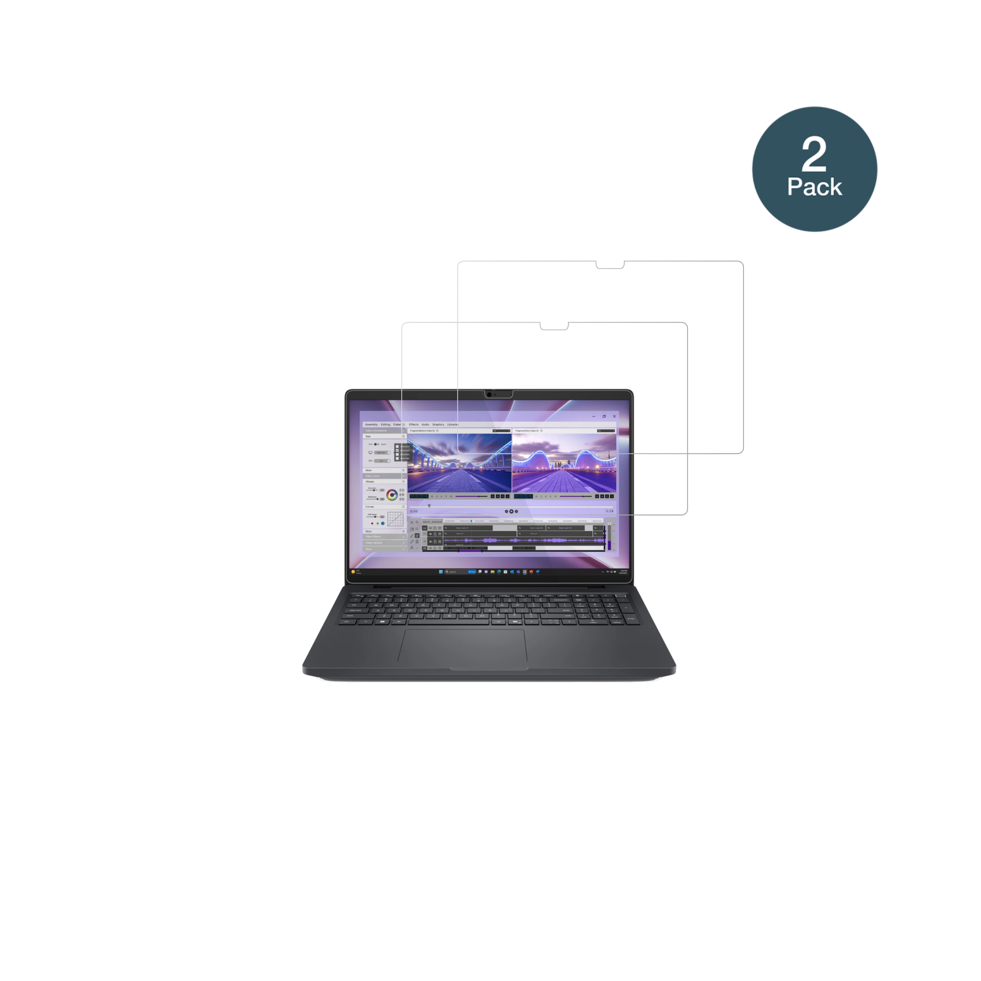 DellPro Max 16 MC16250 mit aufgebrachter dipos Flex Schutzfolie, glasklare Darstellung ohne Einschränkungen