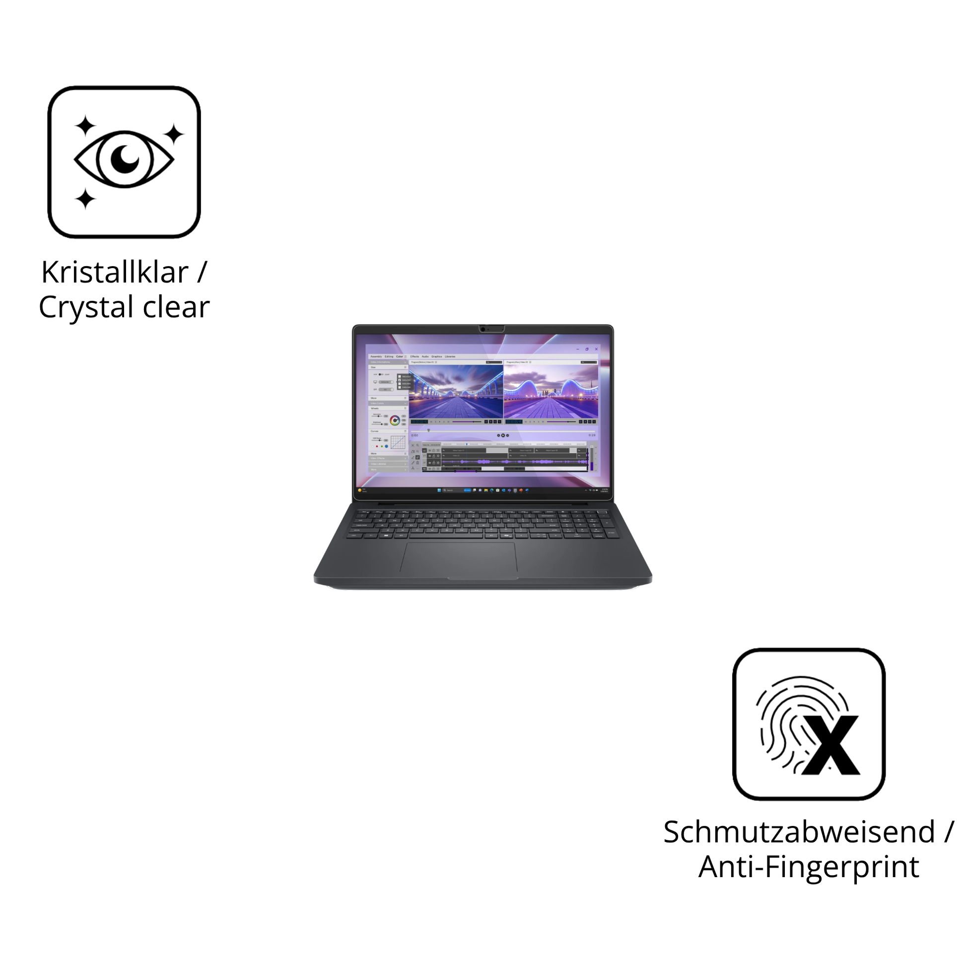 Flexible TPU-Folie passend zugeschnitten für Dell Pro Max 16 MC16250, vollständige Abdeckung
