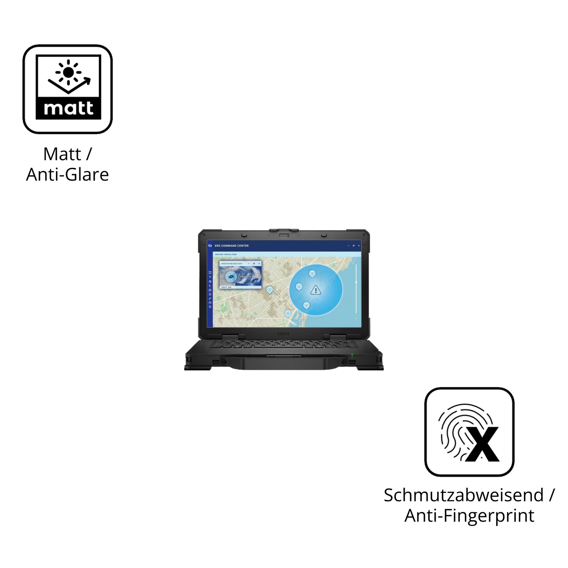 Dünne und entspiegelnde Folie passend zugeschnitten für dellpro rugged 14 laptop