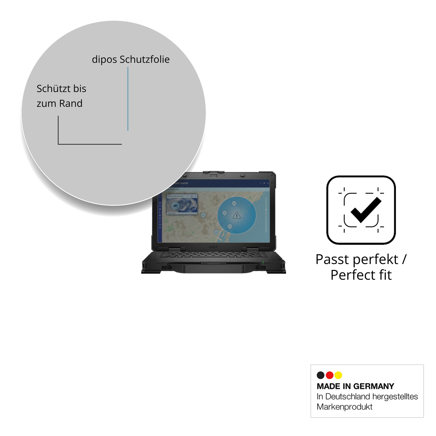 Schutz gegen Kratzer auf dem dellpro rugged 14 laptop Glas durch Schlüssel oder Ähnliches