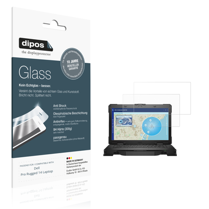 Matte Displayschutzfolie von dipos passend für dellpro rugged 14 laptop, 9H kratzfest und blasenfrei montiert