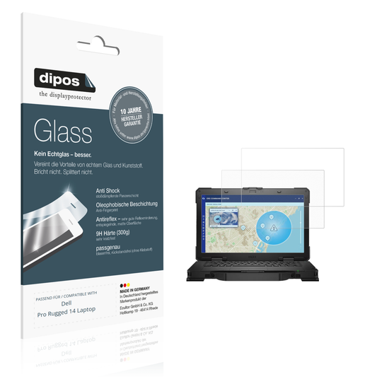 Matte Displayschutzfolie von dipos passend für dellpro rugged 14 laptop, 9H kratzfest und blasenfrei montiert