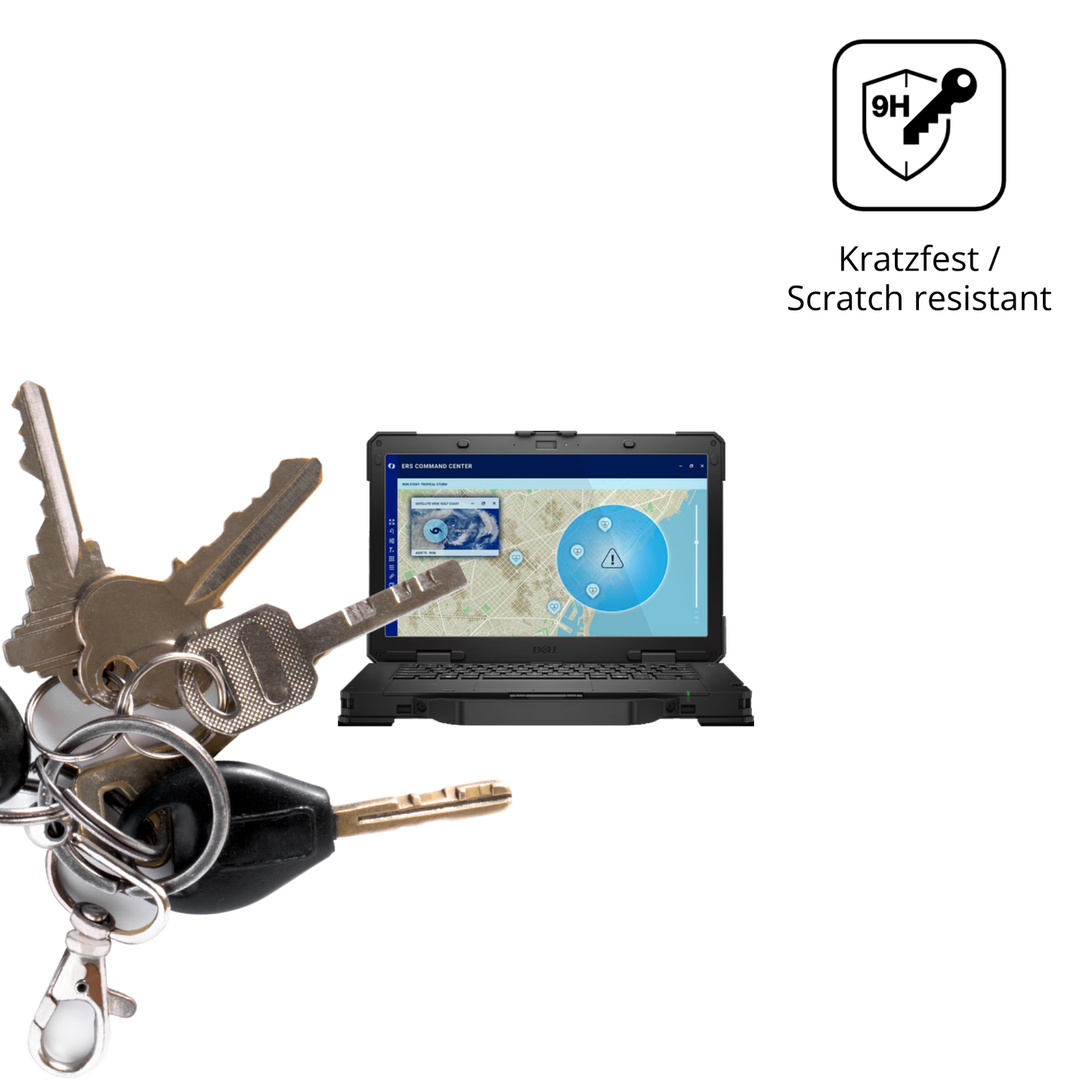 dipos Displayschutz für dellpro rugged 14 laptop, transparente Oberfläche, perfekte Passform auch für die Rundungen