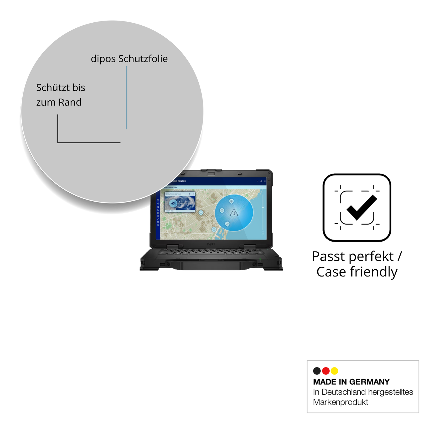 Besonders flexibler Displayschutz mit Anti-Shock-Schicht im Materialmix