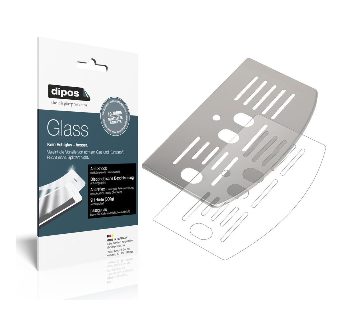 2x Screen Protector for De Longhi ECAM 23.123 Drip tray matte Flexible Glass 9H